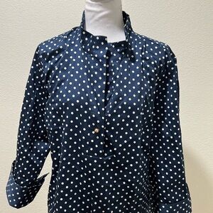 Charter Club Navy Polka Dot Blouse